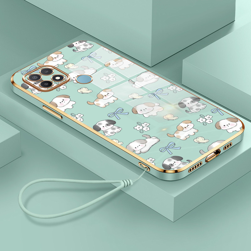 Casing Hp Untuk OPPO A15 A15s A35 Case Casing Anjing yang lucu pola Kesing HP Cesing tali berlapis K