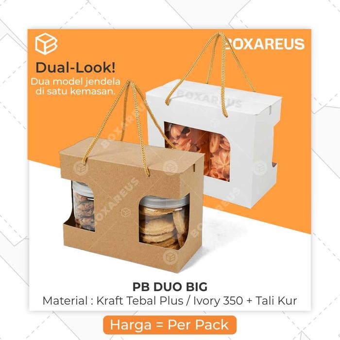 

Pilihan- Dus Box Toples Tabung Jar 600 - 800Ml Kemasan Dus Hampers Packaging Pb Duo Big Jar 68