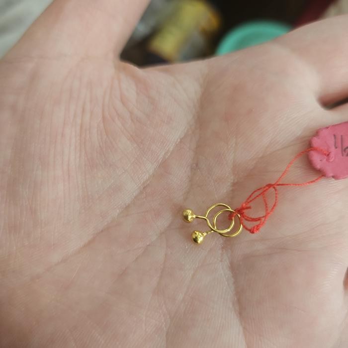 Anting Toge Anak Bayi 0,5 Gram 0,5Gr Setengah Gram 700 70% Emas Asli