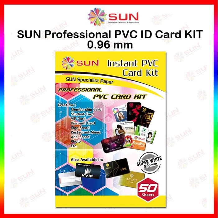

Ready Stock Kertas Pvc Id Card A4 Premium - Sun Pvc Id Card Super White 0.76, 0.96 (Isi 50 Lembar =