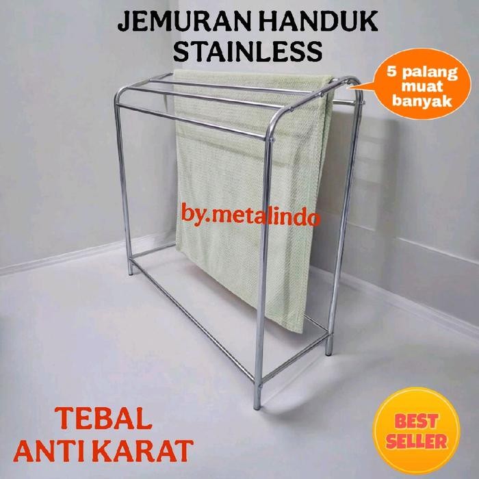 Informa Luxe - Jemuran Handuk Stainless Jemuran Handuk Kuat Anti Karat Rak Jemur Handuk Hitam Dan
