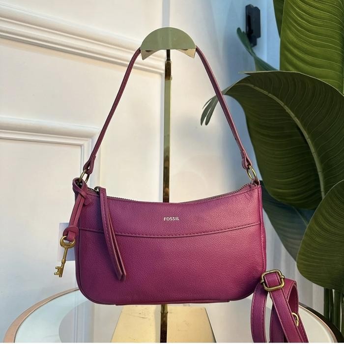 Tas Wanita Fossil Skylar Baguette Pink Sapphire Aa