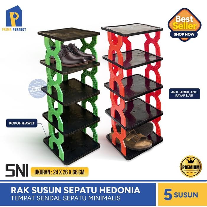 Rak Sepatu Susun 5 X Rak Tempat Sepatu Tempat Sandal Rak Sendal Hedonia H-1