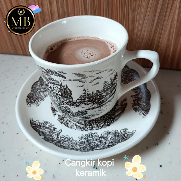 Cangkir kopi /Cangkir keramik set (Cangkir & piring kecil)