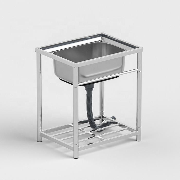 Rangka Besi Meja Wastafel Portable Bracket Stainless Steel Kitchen Sink Bak Cuci Piring Keran