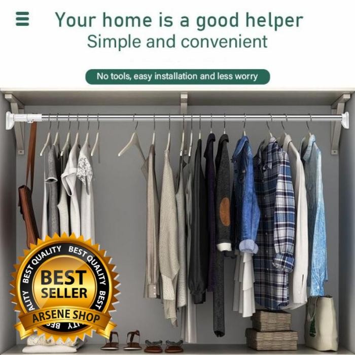 Tiang Gantungan Hanger Baju Flexible - Jemuran Gantung Tanpa Paku Original