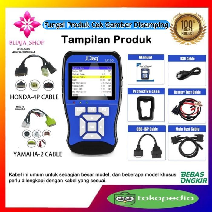 BARU JDIAG M100 MOTOR DIAGNOSTIC SCANNER - OBD2 SCANER MOTOR INJEKSI