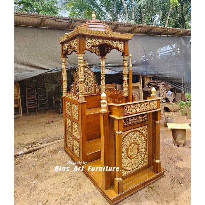 SIAPKIRIM Mimbar Masjid Kubah Kayu Jati / Mimbar Masjid Saka Depan / Mimbar Masjid Pintu Samping