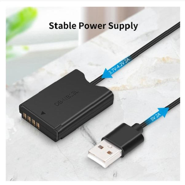 USB CABLE DR-110 DC COUPLER DUMMY BATTERY NB13L CANON G7X MARK II G1X G7X G5X