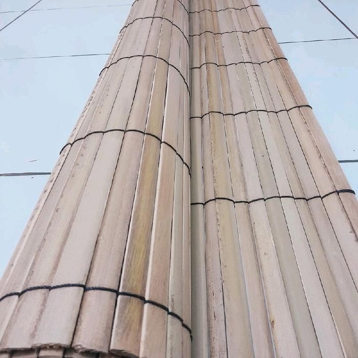 TIRAI BAMBU GULUNG OUTDOOR MINIMALIS UKURAN 2X2M PLUS TALI DAN KATROL CURTAIN