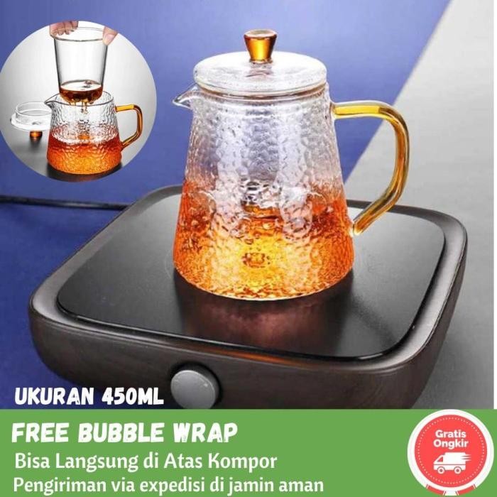 TEKO PITCHER+SARINGAN/TEKO KACA/GELAS PITCHER/TEKO TAHAN PANAS API