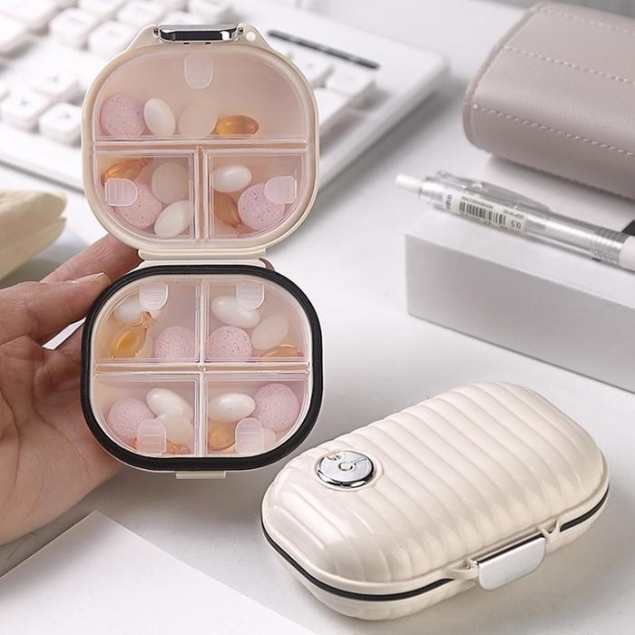 MINI PORTABLE MEDICINE BOX TRAVEL PILL SUBPACKAGE BOX SEALED PILL BOX