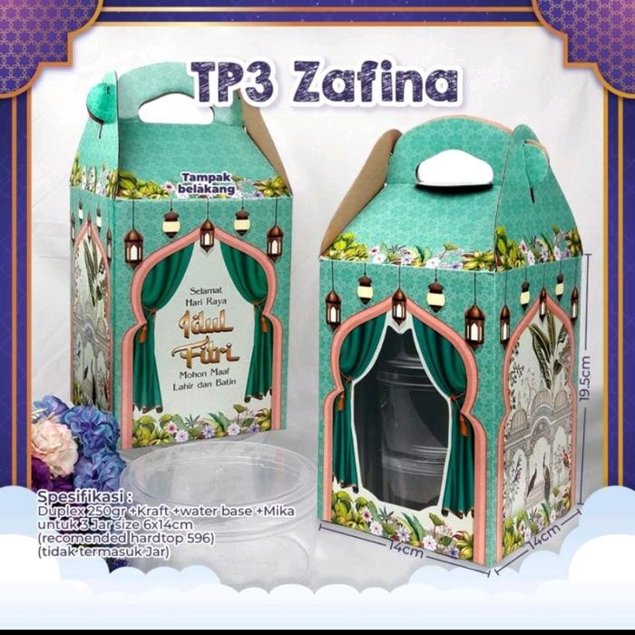 box dus kue kering idul fitri 3toples 500gr/dus kue lebaran hari raya