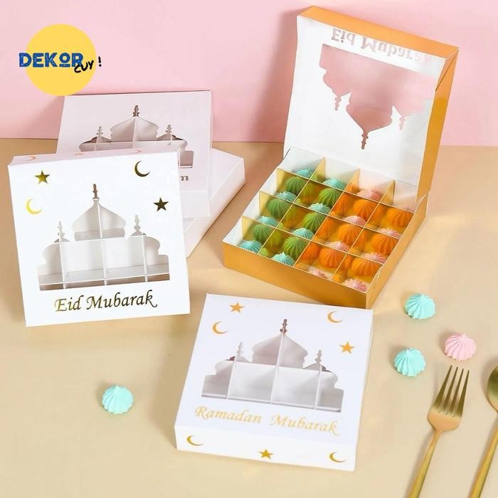 BOX NASTAR COKLAT 16 LUBANG eid mubarak idul fitri box nastar box coklat packaging kue kemasan