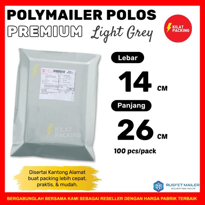 

POLYMAILER AMPLOP PACKING PREMIUM / LIGHT GREY / 14X22 MURAH PER PACK KODE 1277