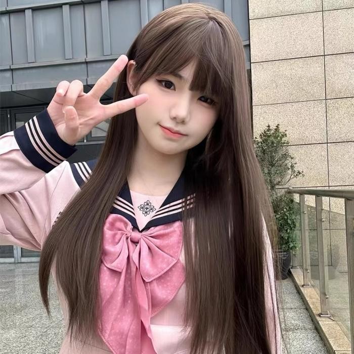 Wig Wanita Full wig rambut wanita Kepala Rambut Wanita Korea full wig korea rambut satu kepala