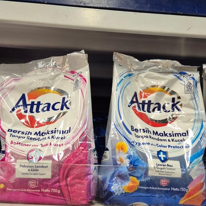 NEW PRODUK ATTACK DETERGENT BUBUK SOFTENER /VIOLET /HYGIENE SABUN CUCI BAJU 800GR DENOK37
