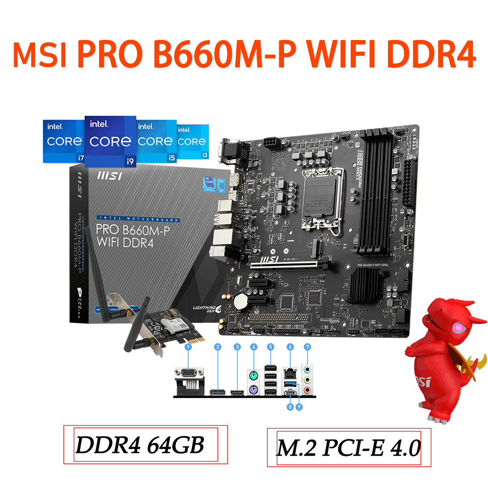 LGA 1700  MSI PRO B660M-P WIFI DDR4 Motherboard LGA1700 Desktop Intel