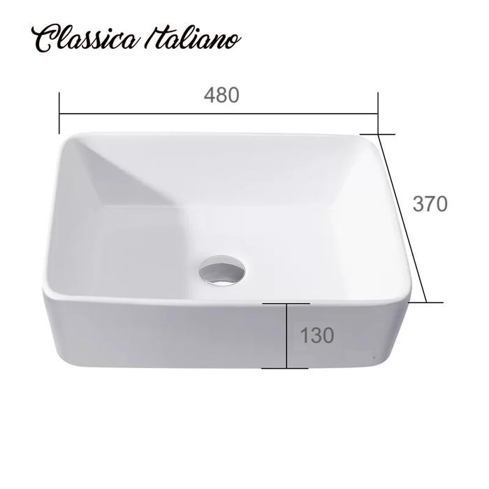 Wastafel cuci tangan keramik mewah modern kotak super white