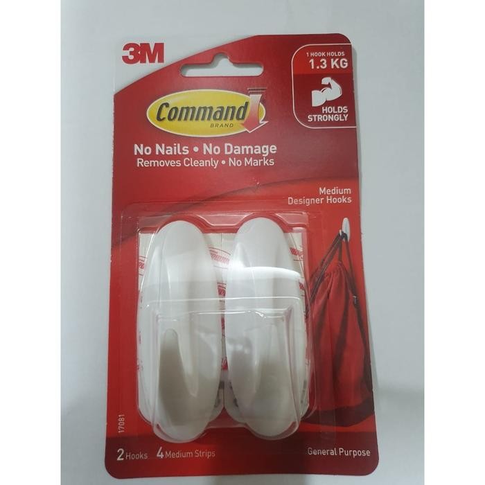 

Stok Baru 3M Command Medium Sedang Designer Hook 17081
