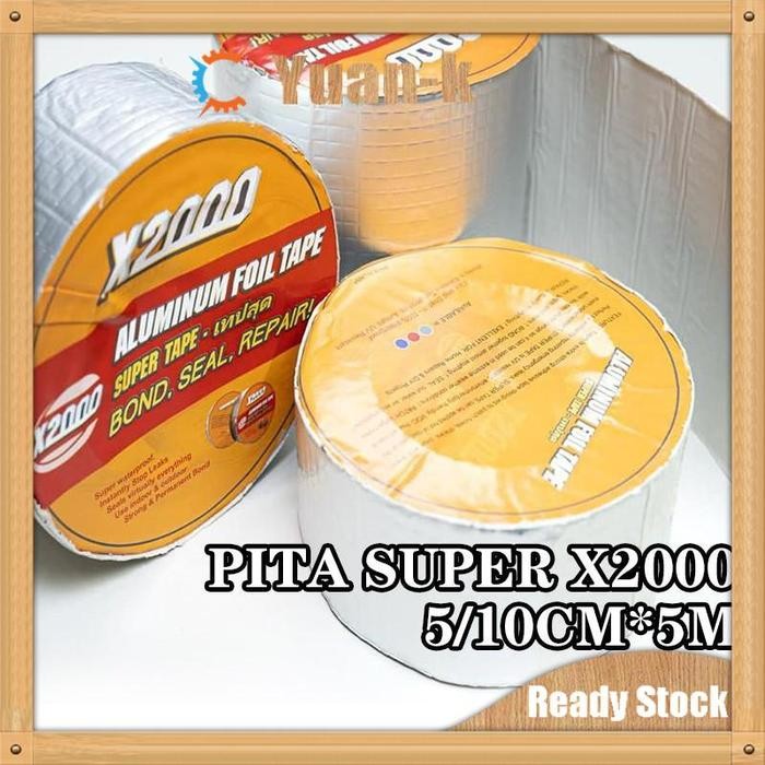 

Stok Baru 5m Super Tape X2000 / Lakban Anti Bacor / Aluminium Foil Tape Super Lengket Waterproof