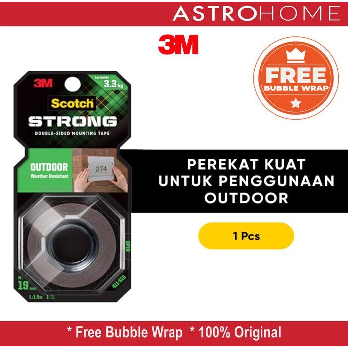 

Stok Baru Double Tape Perekat Isolasi Scotch 3M Outdoor Mounting Tape 411S19 411 S19