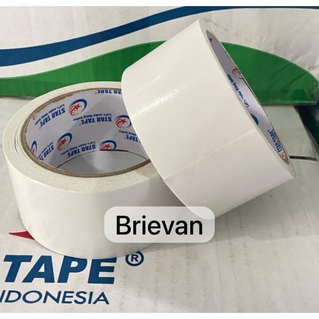 

Stok Baru Double Tape Star Tape 2 inch Double Tape kertas 48mm x 11 m Box