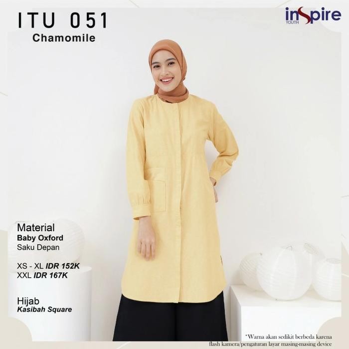 Inspire Tunik ITu 51 Warna Kuning Chamomile Atasan Wanita Cantik Adem