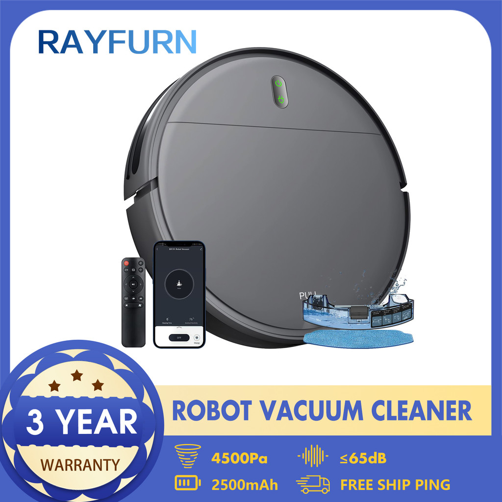 New Rayfurn BR151 Robot Vacuum Cleaner 4500Pa Mopping Cleaning Machine Sweeper Carpet Cleaner Smart 