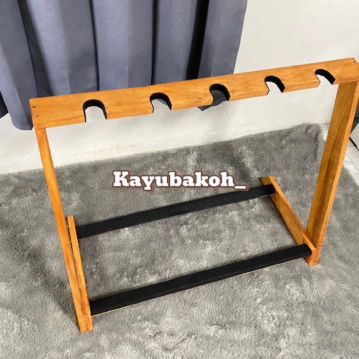 Stand Gitar Elektrik Stand Gitar Akustik Stand Bass Kayu V5 (5Slot) Termurah