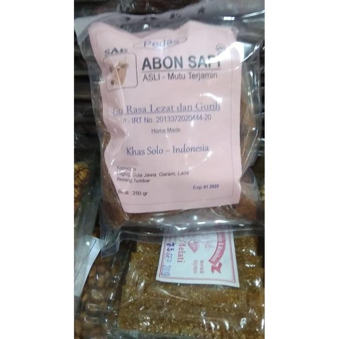 

BARANG TERLARIS Abon Sapi pedas Spesial Asli Merk SAE Khas Kota Solo