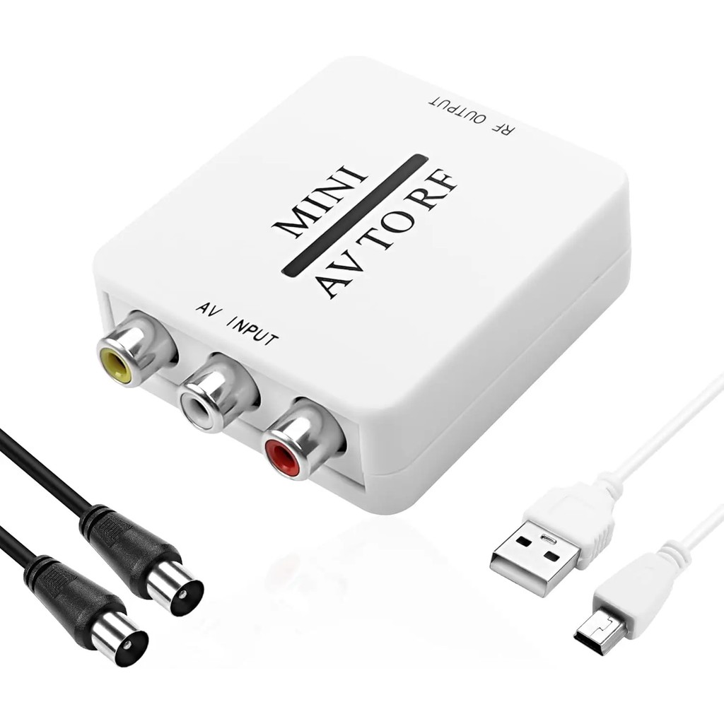 AV CVSB to RF Video Adapter Converter AV to RF Scaler TV Switcher Support RF 67.25Mhz 61.25Mhz for T