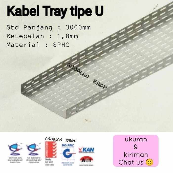 kabel tray u 400 x 100/ kabel tray/ pelindung kabel 400 x 100