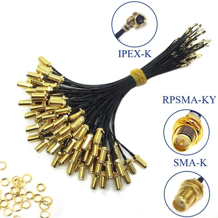 100PCS SMA Connector Cable Female to uFL/u.FL/IPX/IPEX UFL to SMA