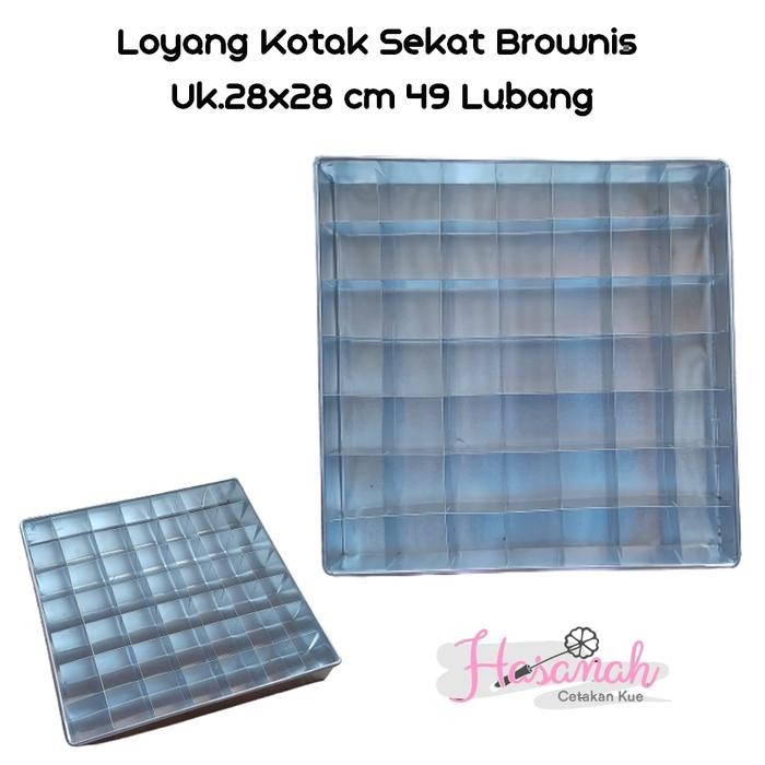 Loyang Kue Brownies Sekat 28X28 - Sekat 49 Lubang #Gratisongkir