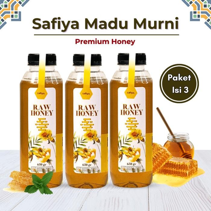 

[Paket Hemat 3 Botol] Safiya Madu Murni Asli Raw Honey Premium Original