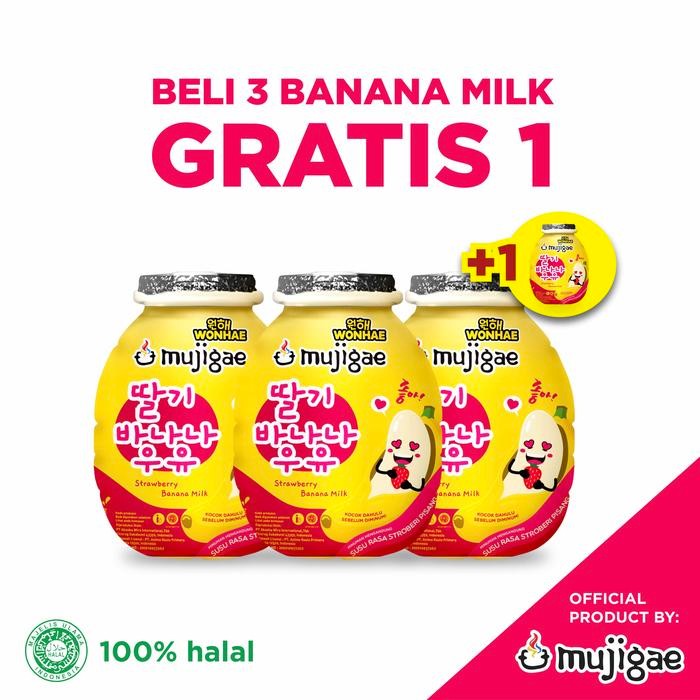 

Beli 3 Gratis 1 Mujigae Banana Milk Strawberry 250 Ml
