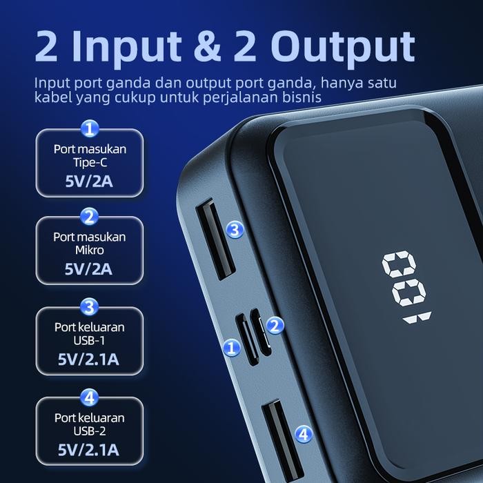 Kivee Powerbank 20000 Mah Power Bank Fast Charging Murah Mini Lcd Tbk