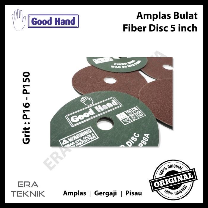 100 pcs Amplas Bulat Goodhand Fiber Disc 5" Grit 16 24 36 60 120 150