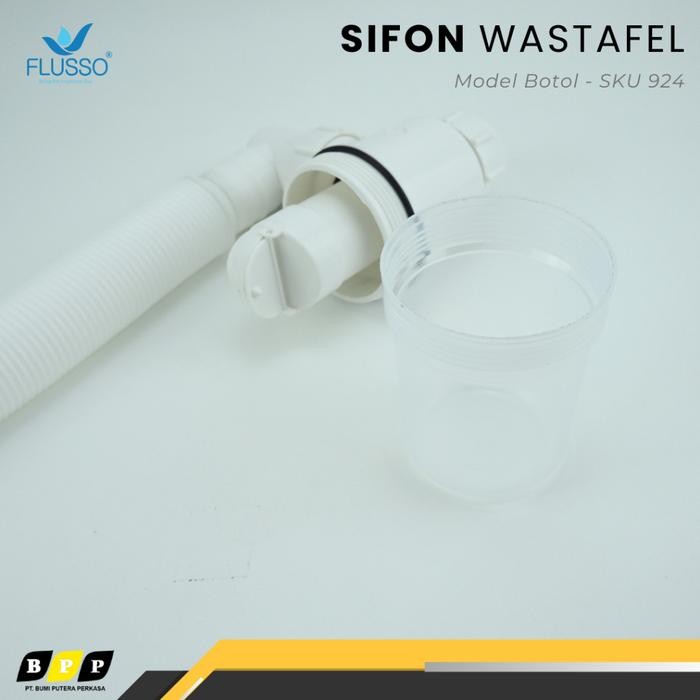 SIFON WASTAFEL MODEL BOTOL ABS SELANG FLEKSIBEL PVC ANTI BAU FLUSSO SELANG AFUR WASTAFEL 924 L SIFON