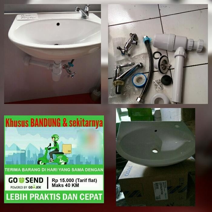 PAKET WASTAFEL TOTO KOMPLIT KRAN AFUR STOP KRAN WASTAFEL FLEXIBEL PVC