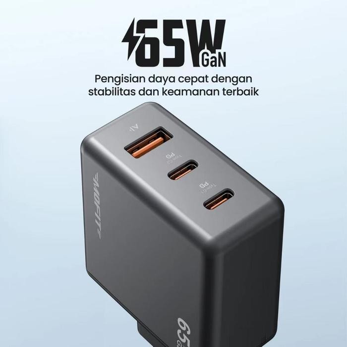 MOFIT CPD65 GaN PD65Watt C+C+A arger Super Fast arging Adaptor
