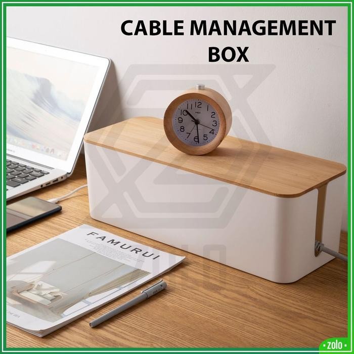 

PROMO! [zolo] Wire Cable Management Box / Kotak Organizer Kabel Tutup Kayu