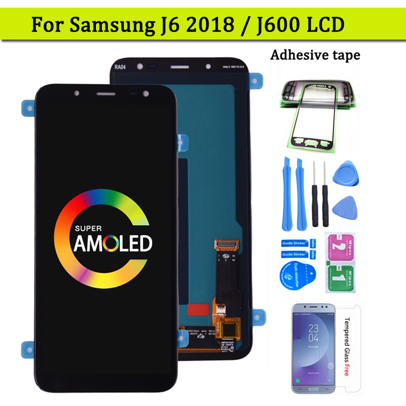 Super AMOLED For Samsung J6 2018 J600 J600F J600Y LCD screen Display and touch Glass pannel Assembly