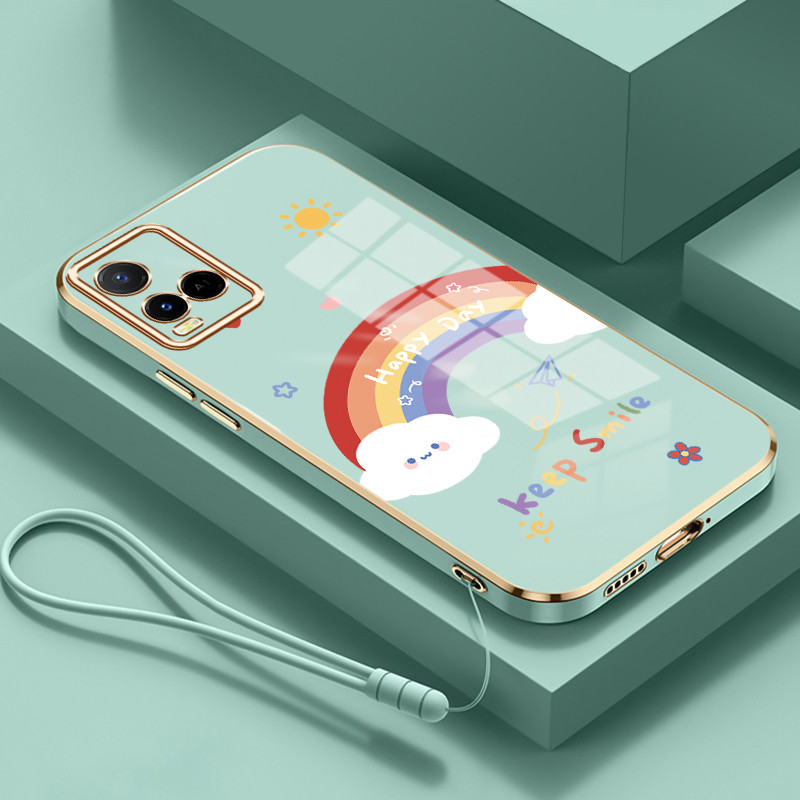 Casing Untuk VIVO Y21 Y21s Y21t Y21e Y21a Y21G Y33s Y33t Case Casing Awan Pelangi silikon tahan HP S