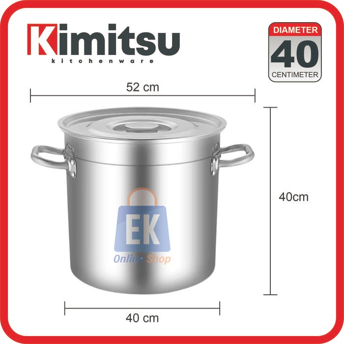 PREMIUM Panci Stainless 40cm Kimitsu Dandang Stainless Steel Panci Stainless Steel Tebal Panci