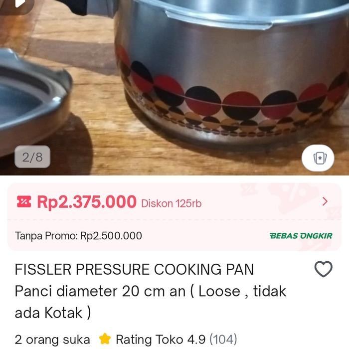 PREMIUM Panci fissler vitavit presto/ part 18cm german masak daging 10menit saja hemat gas