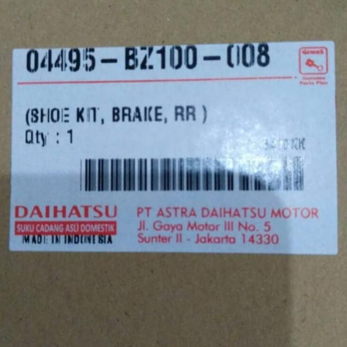 Kampas Rem/ Brake Shoe Belakang Grand Max.Luxio. Asli Astra Daihatsu