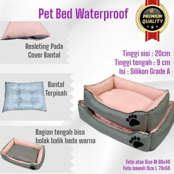 PREMIUM Pet bed waterproof Tempat tidur anjing kucing anti air Ranjang anjing