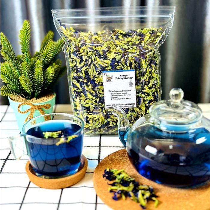 

PREMIUM Teh Bunga Telang 100 gram biru kering premium